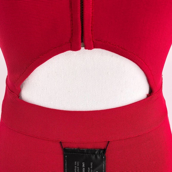 BCBG MAXAZRIA NEW Womens Size Small Fit & Flare Ponte Knit Lacee Dress Sangria - Picture 3 of 9